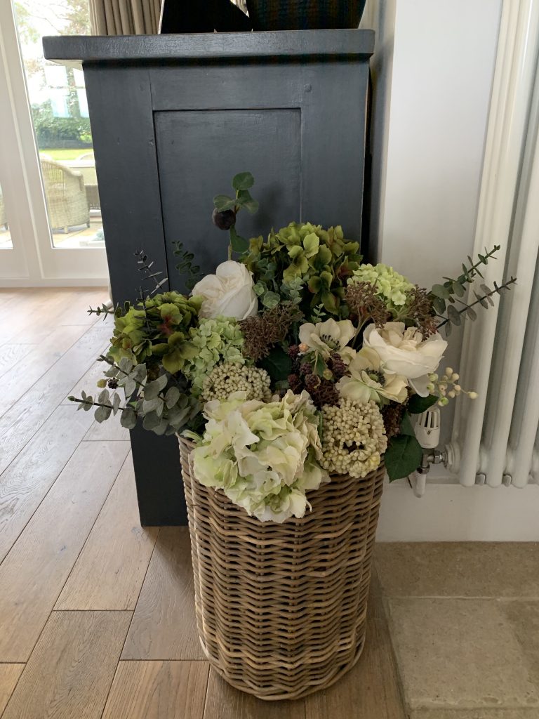 faux flower arrangement